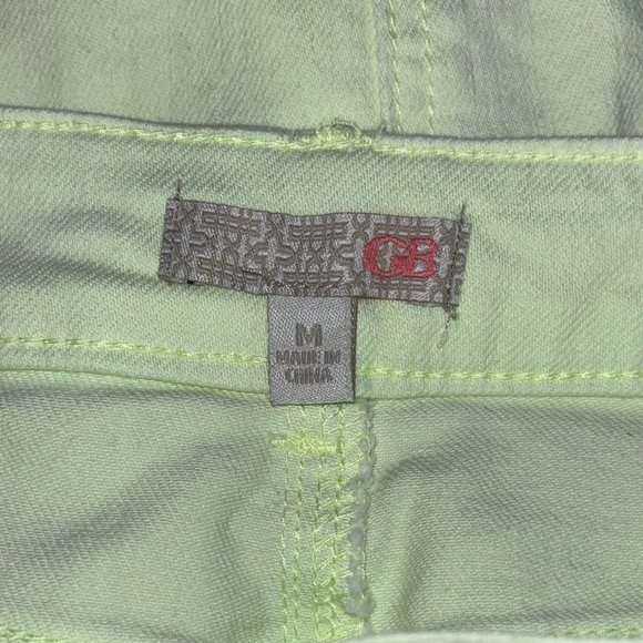 GB Gianni Bini Denim Mini Skirt Stretch Fluorescent Yellow/Lime M - Picture 5 of 5
